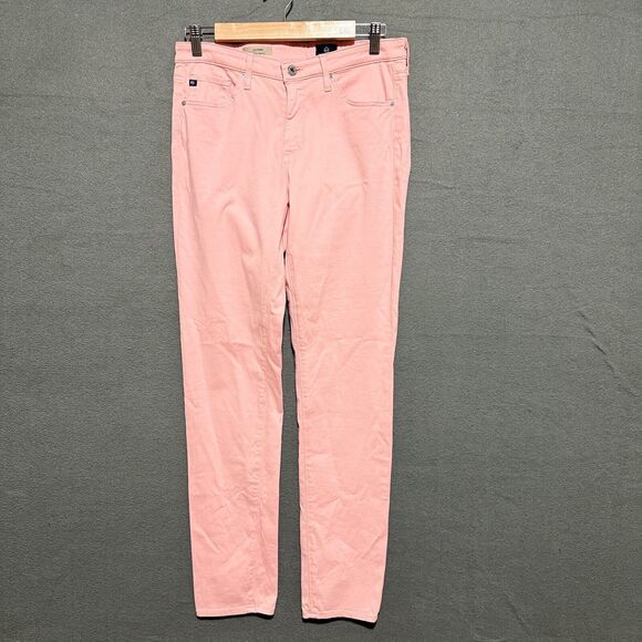 AG Adriano Goldschmied The Prima Cigarette Leg Mid Rise Peach Denim Jeans 29R - Picture 1 of 11